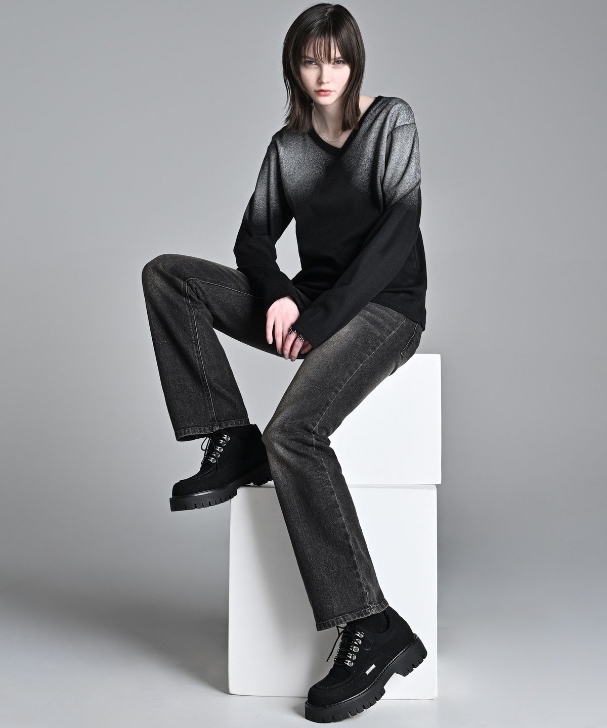 아들러(ADRER) High Sole Brushed Lace-Up Shoes