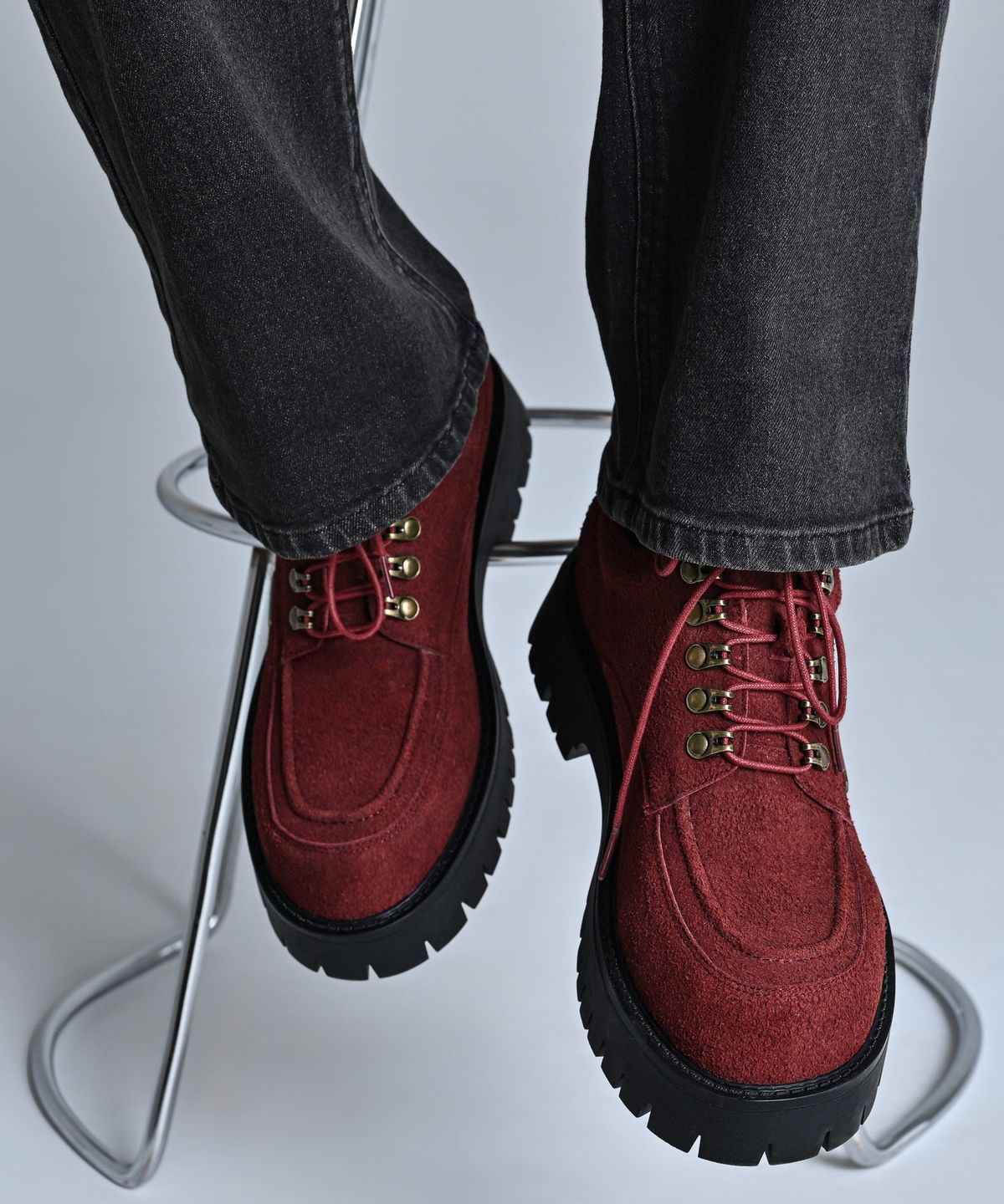 아들러(ADRER) High Sole Brushed Lace-Up Shoes