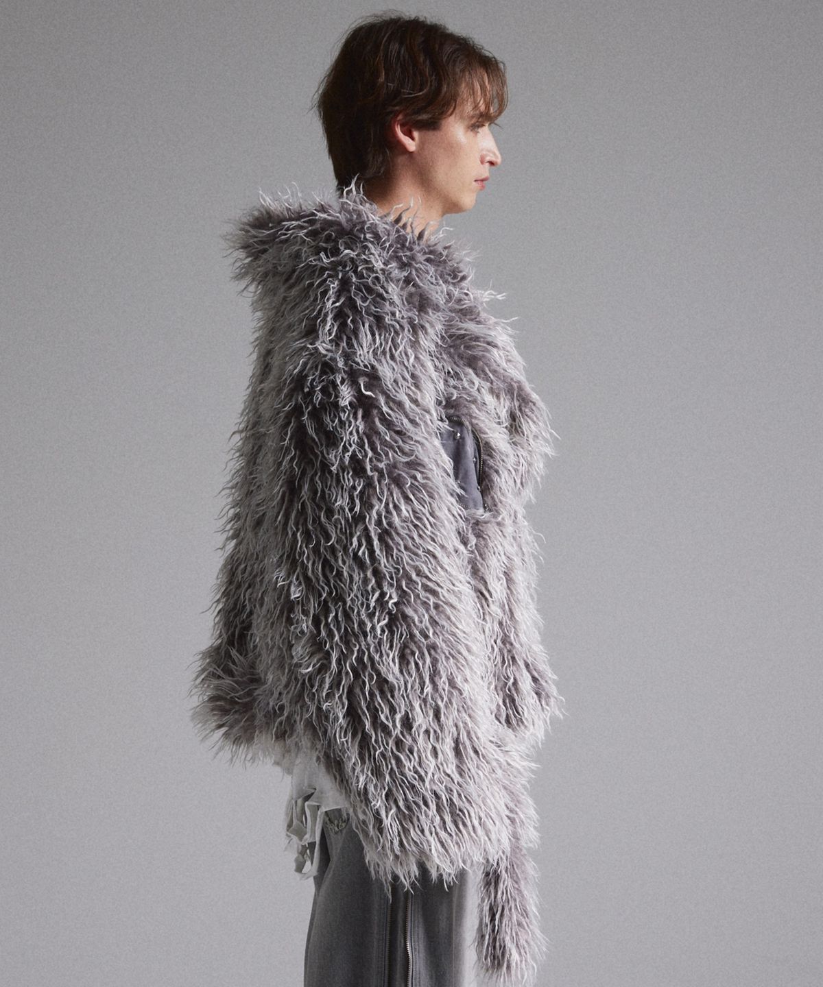 그란시(GRANCY) Fur Boa Riders Jacket