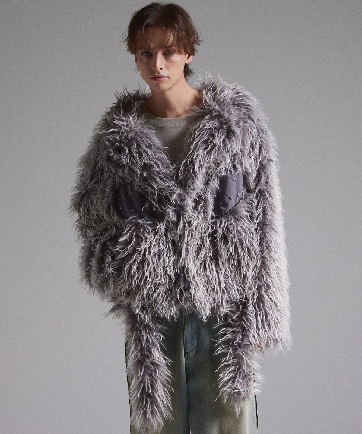 그란시(GRANCY) Fur Boa Riders Jacket