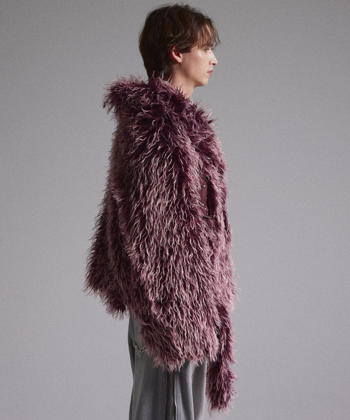 그란시(GRANCY) Fur Boa Riders Jacket