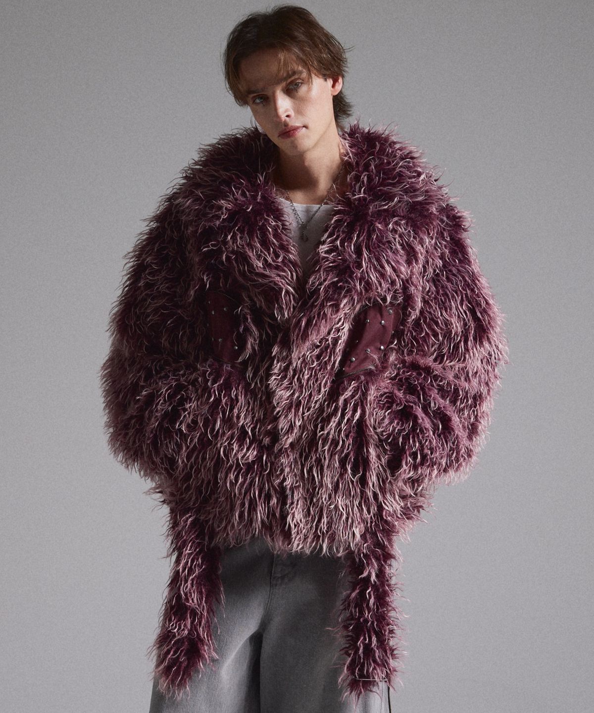 그란시(GRANCY) Fur Boa Riders Jacket