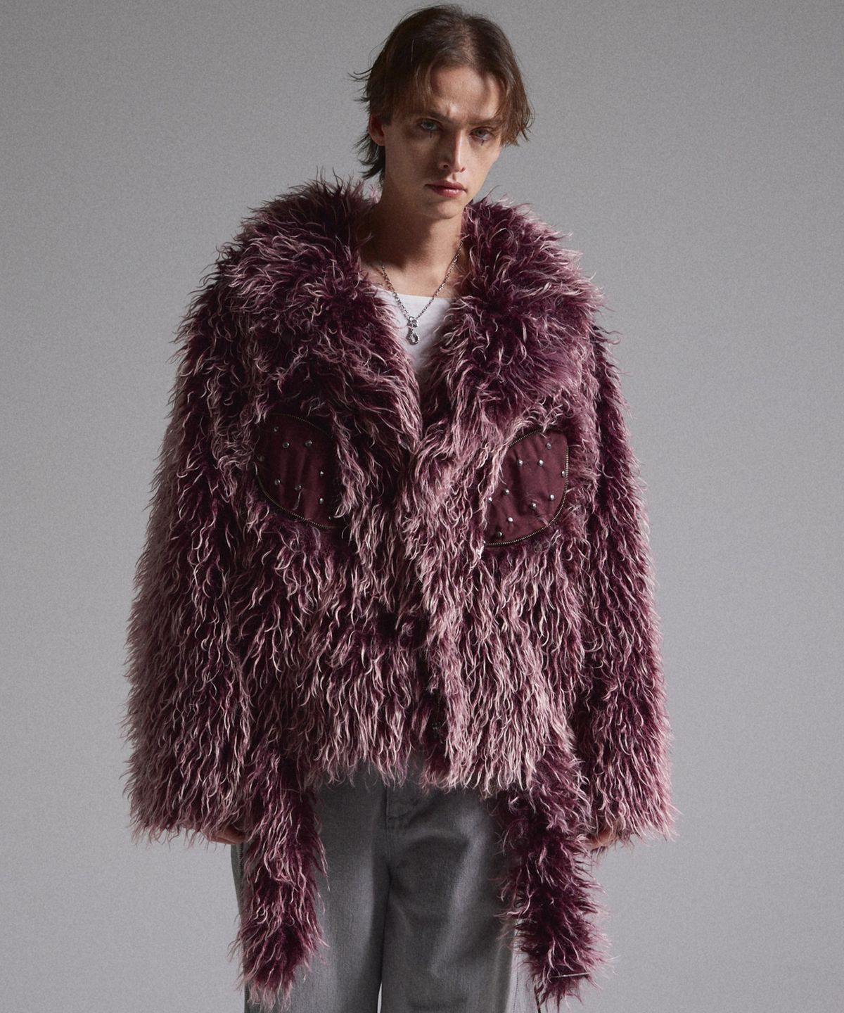 그란시(GRANCY) Fur Boa Riders Jacket