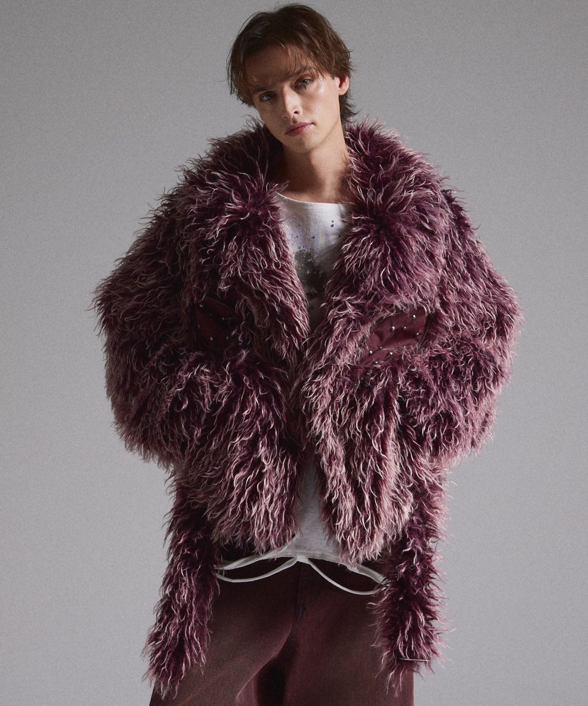 그란시(GRANCY) Fur Boa Riders Jacket