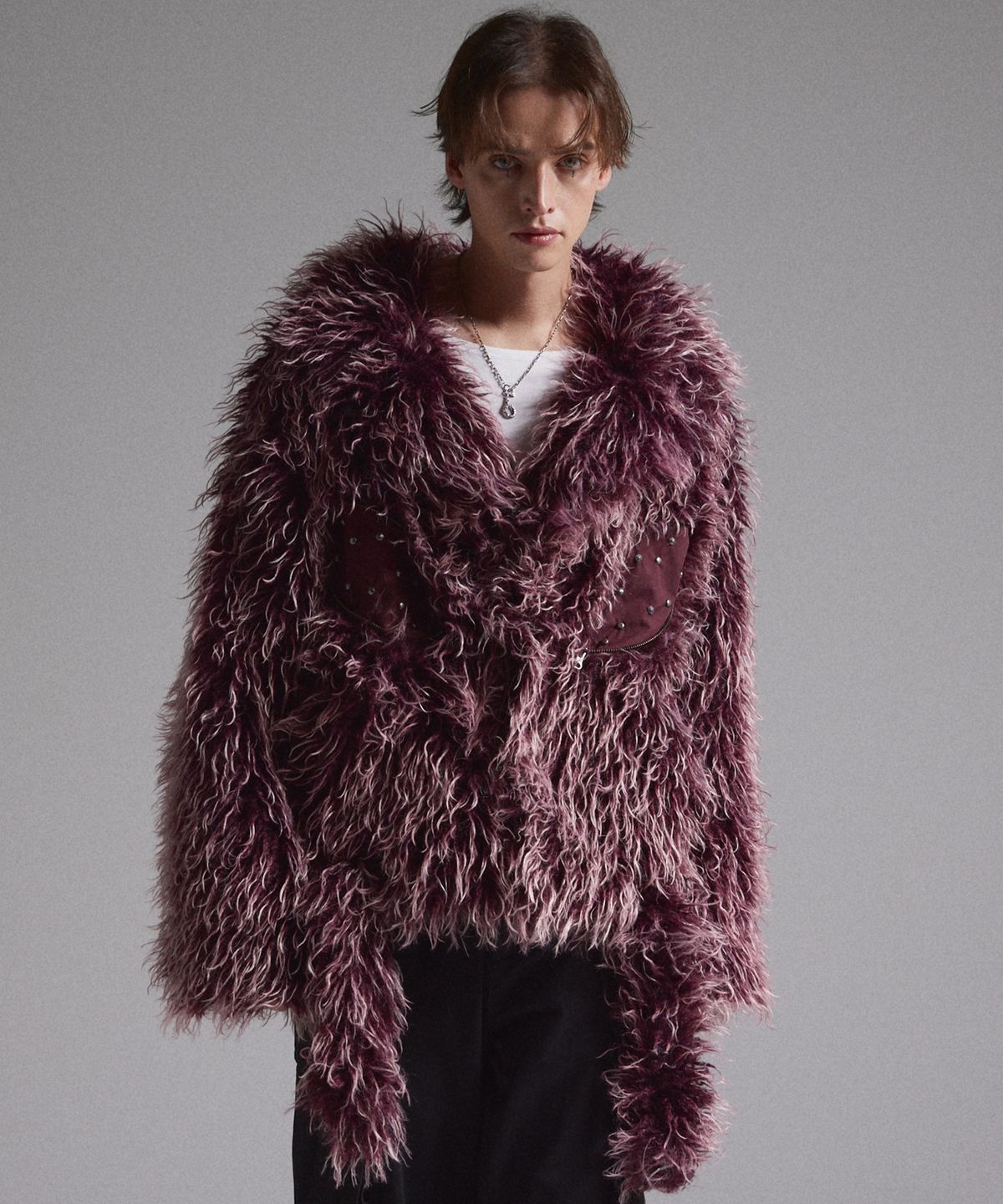 그란시(GRANCY) Fur Boa Riders Jacket