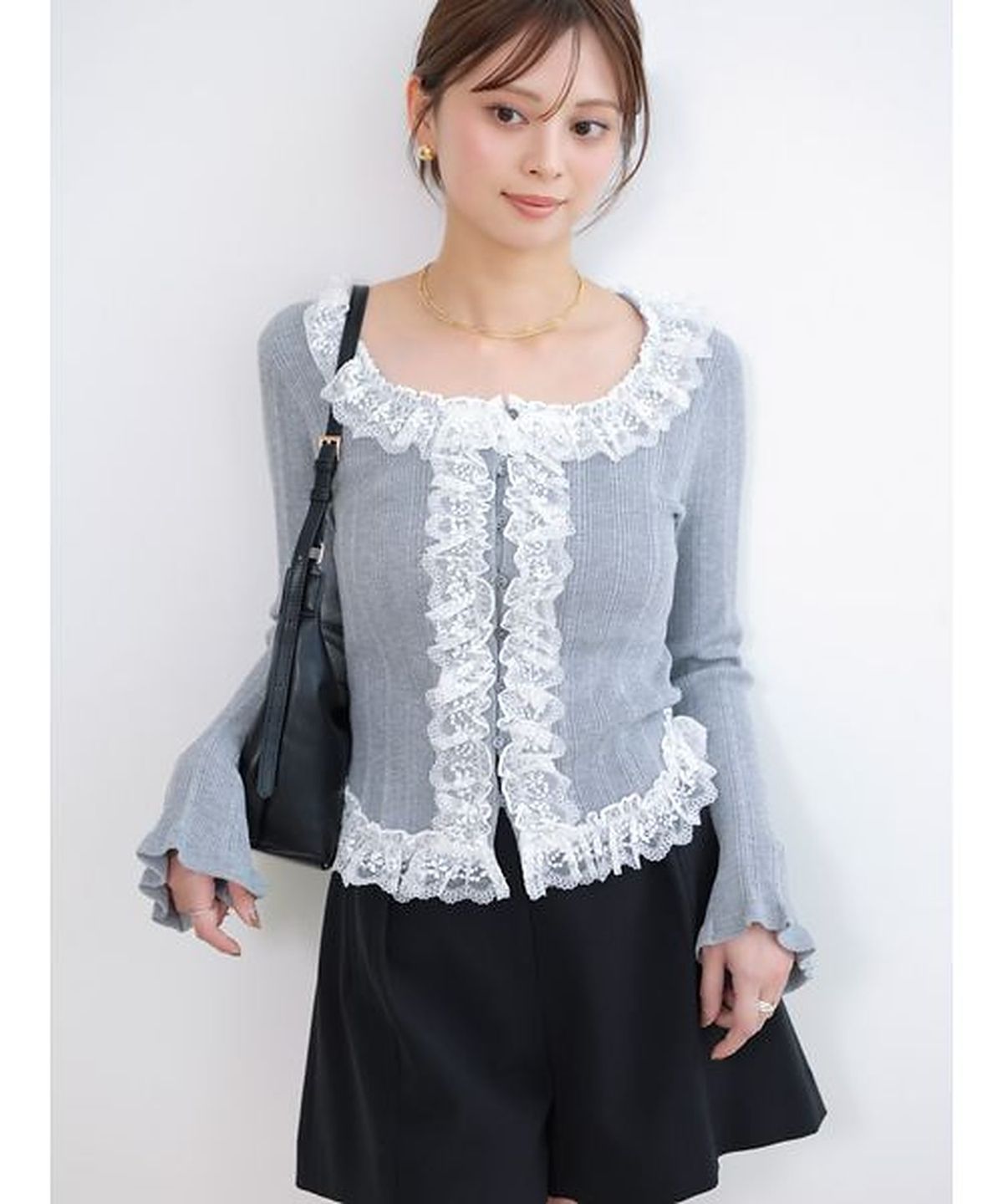 스나이델(SNIDEL) Frill Knit Pullover