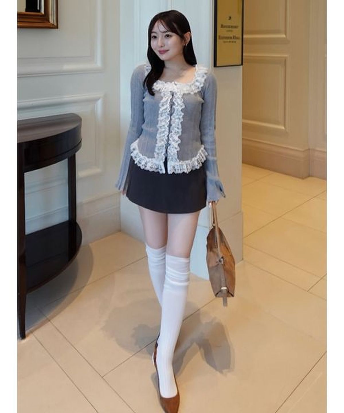 스나이델(SNIDEL) Frill Knit Pullover