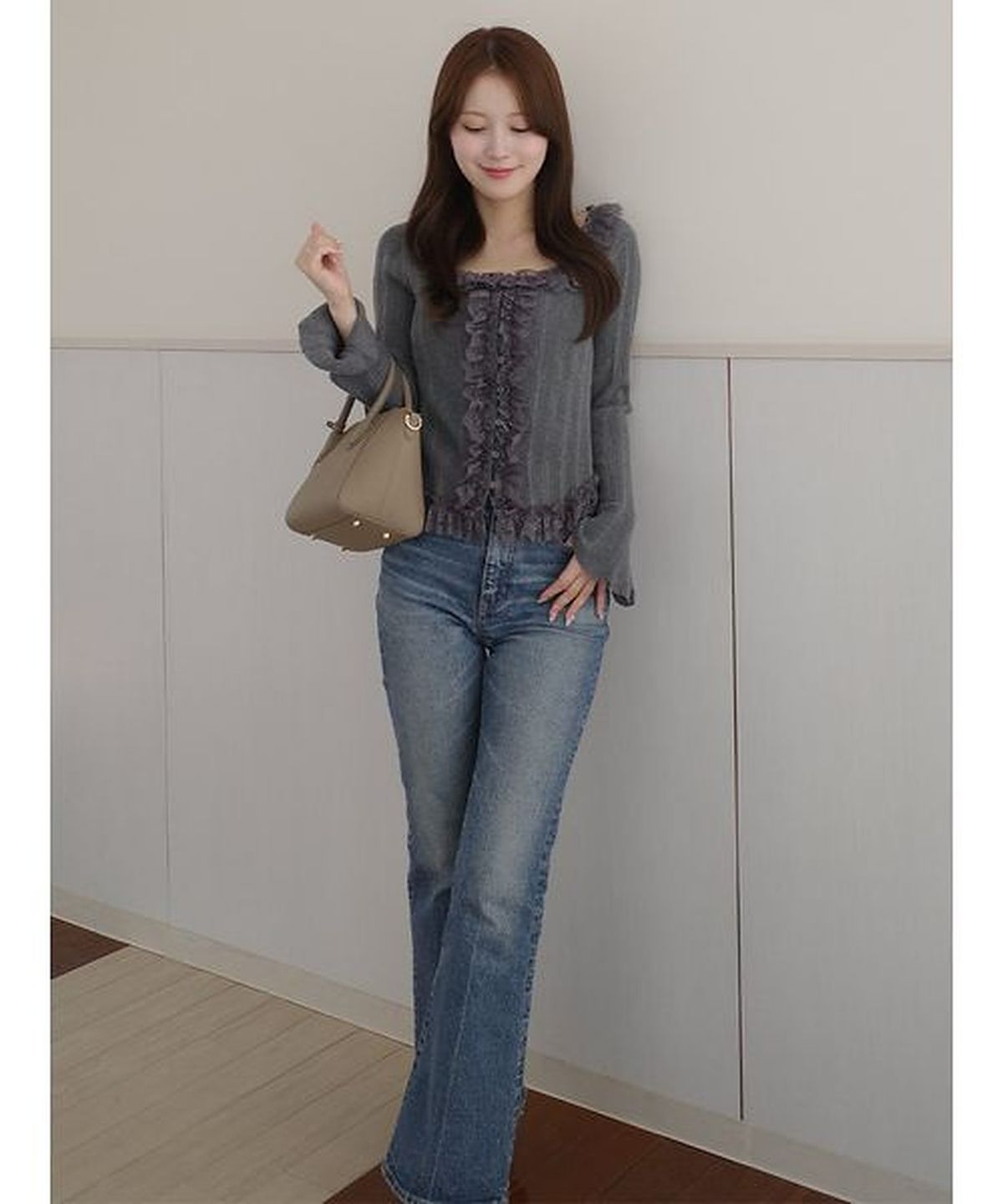 스나이델(SNIDEL) Frill Knit Pullover