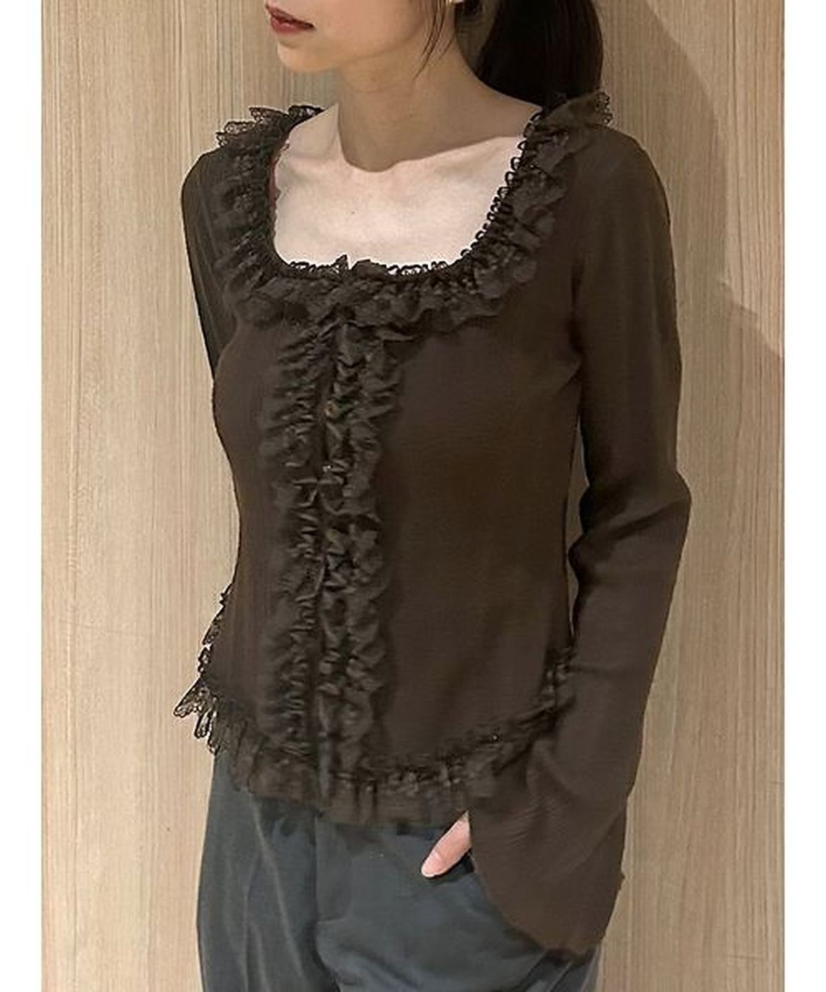스나이델(SNIDEL) Frill Knit Pullover