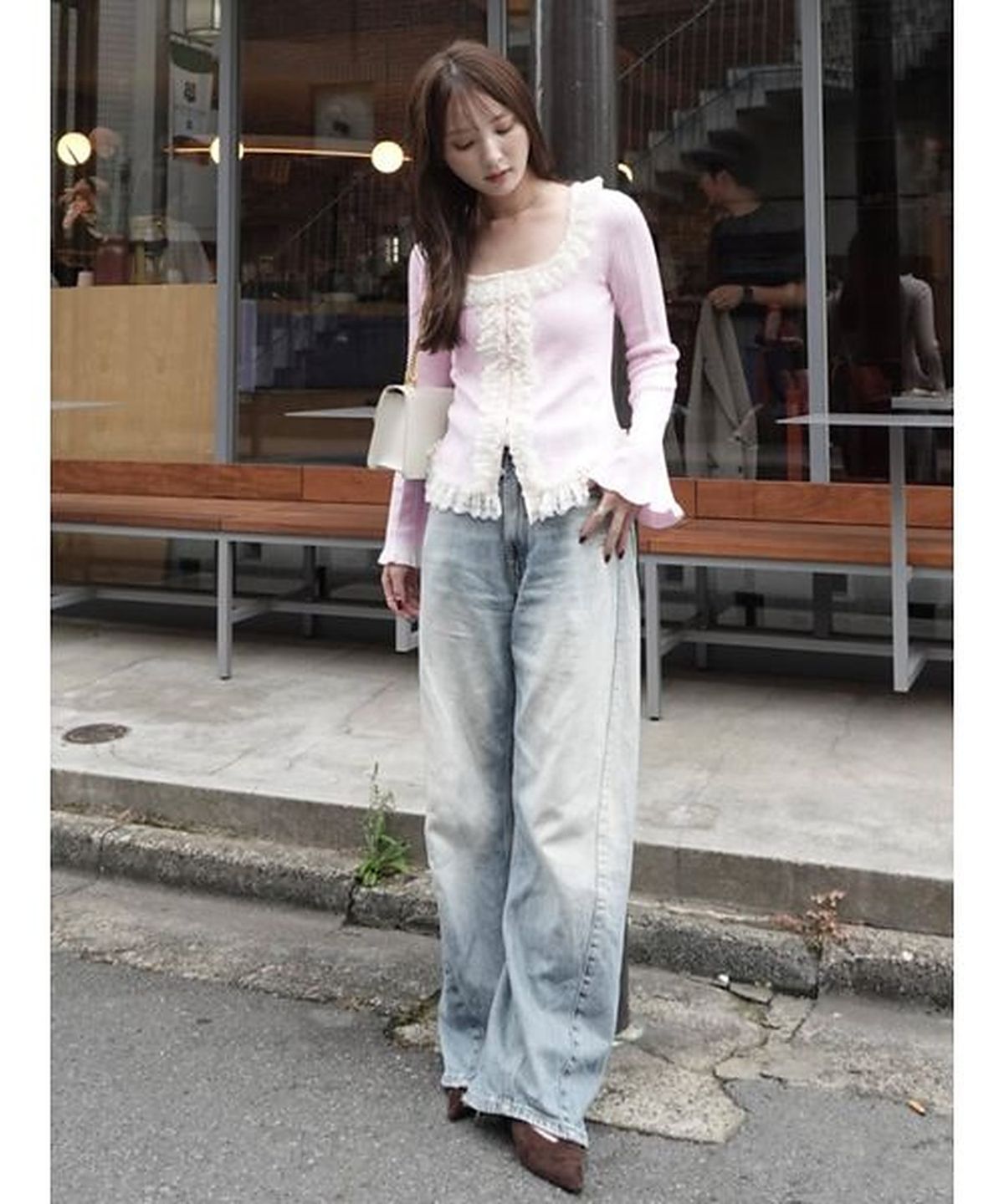 스나이델(SNIDEL) Frill Knit Pullover