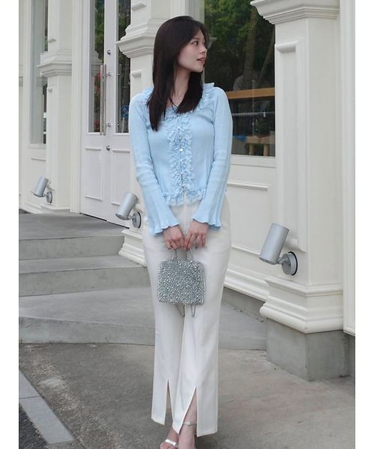 스나이델(SNIDEL) Frill Knit Pullover
