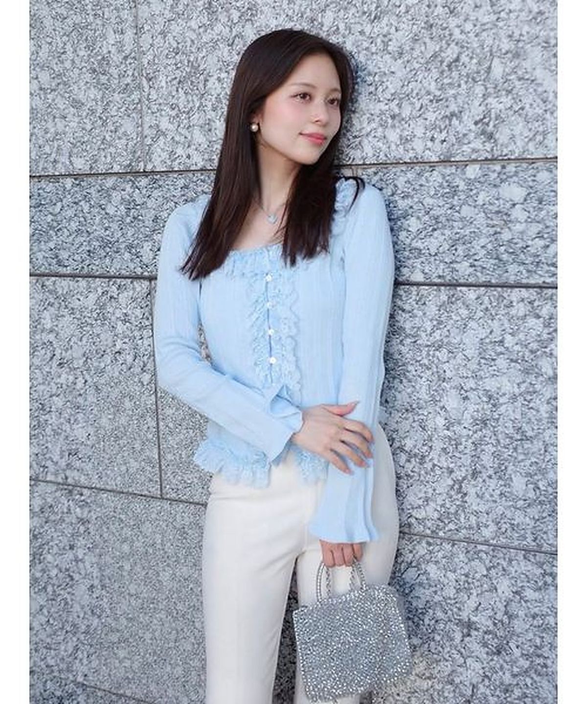 스나이델(SNIDEL) Frill Knit Pullover