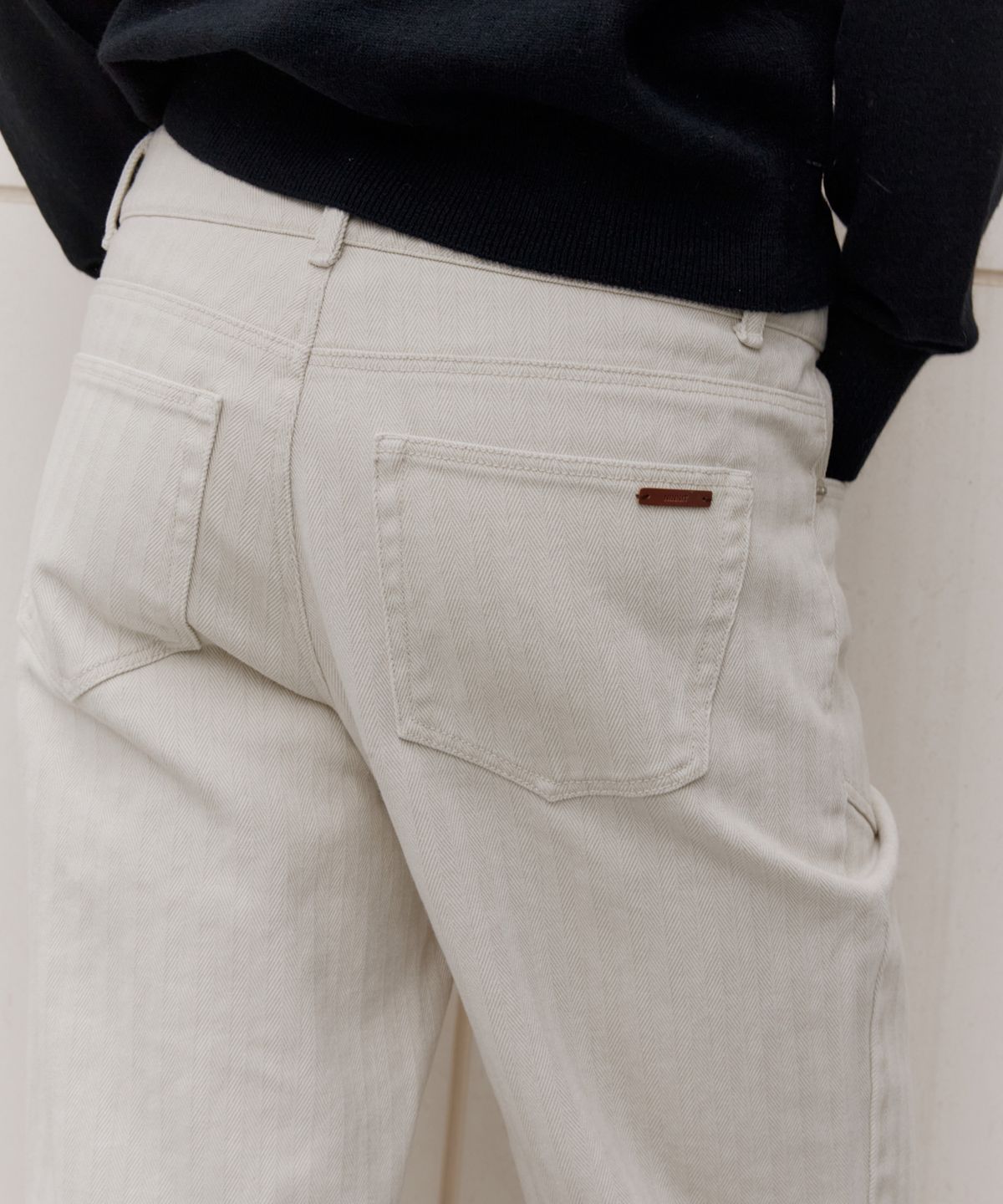 닌닛(NINNIT) [2nd] Herringbone outpocket pants (LIGHT BEIGE)