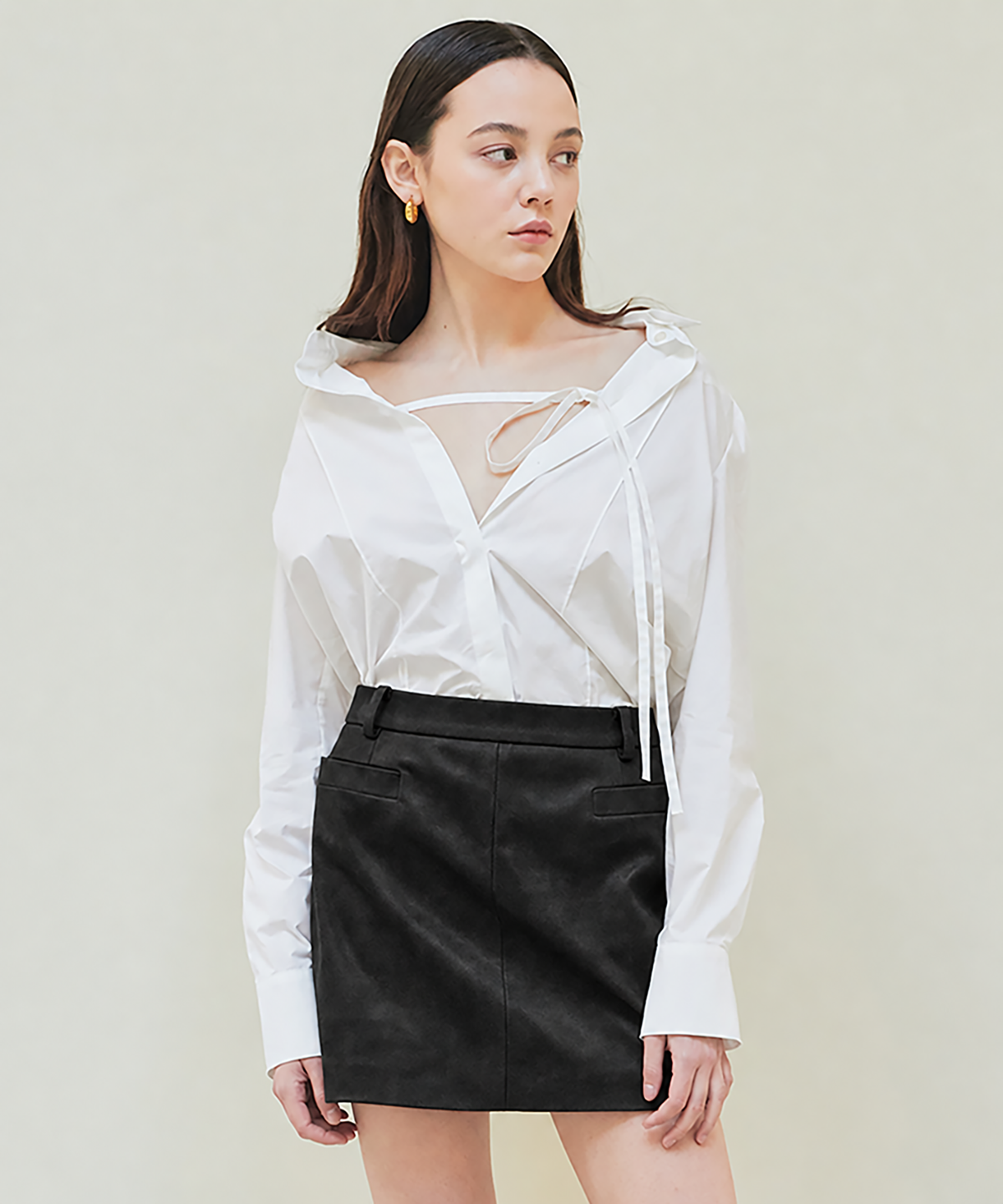 이브(YIV) Faux Leather Mini Skirt