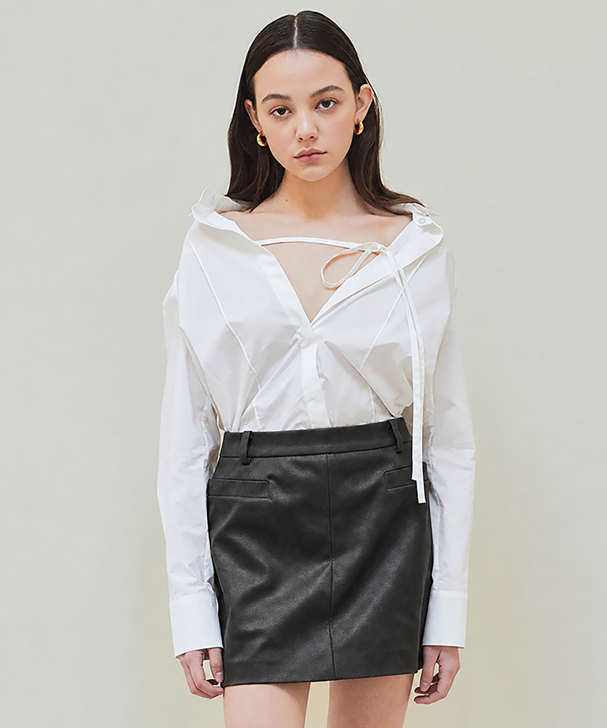 이브(YIV) Faux Leather Mini Skirt