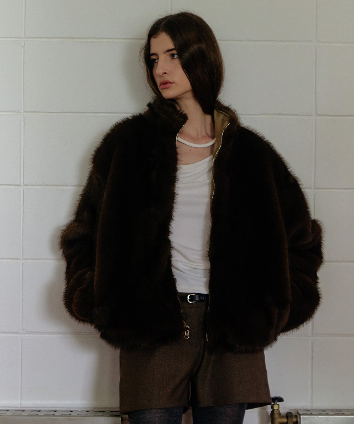 스르비(SELEVER) Mocha Reversible Fur Jacket_2 Color
