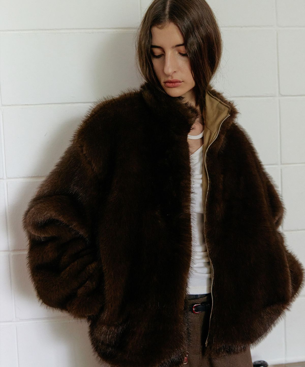 스르비(SELEVER) Mocha Reversible Fur Jacket_2 Color
