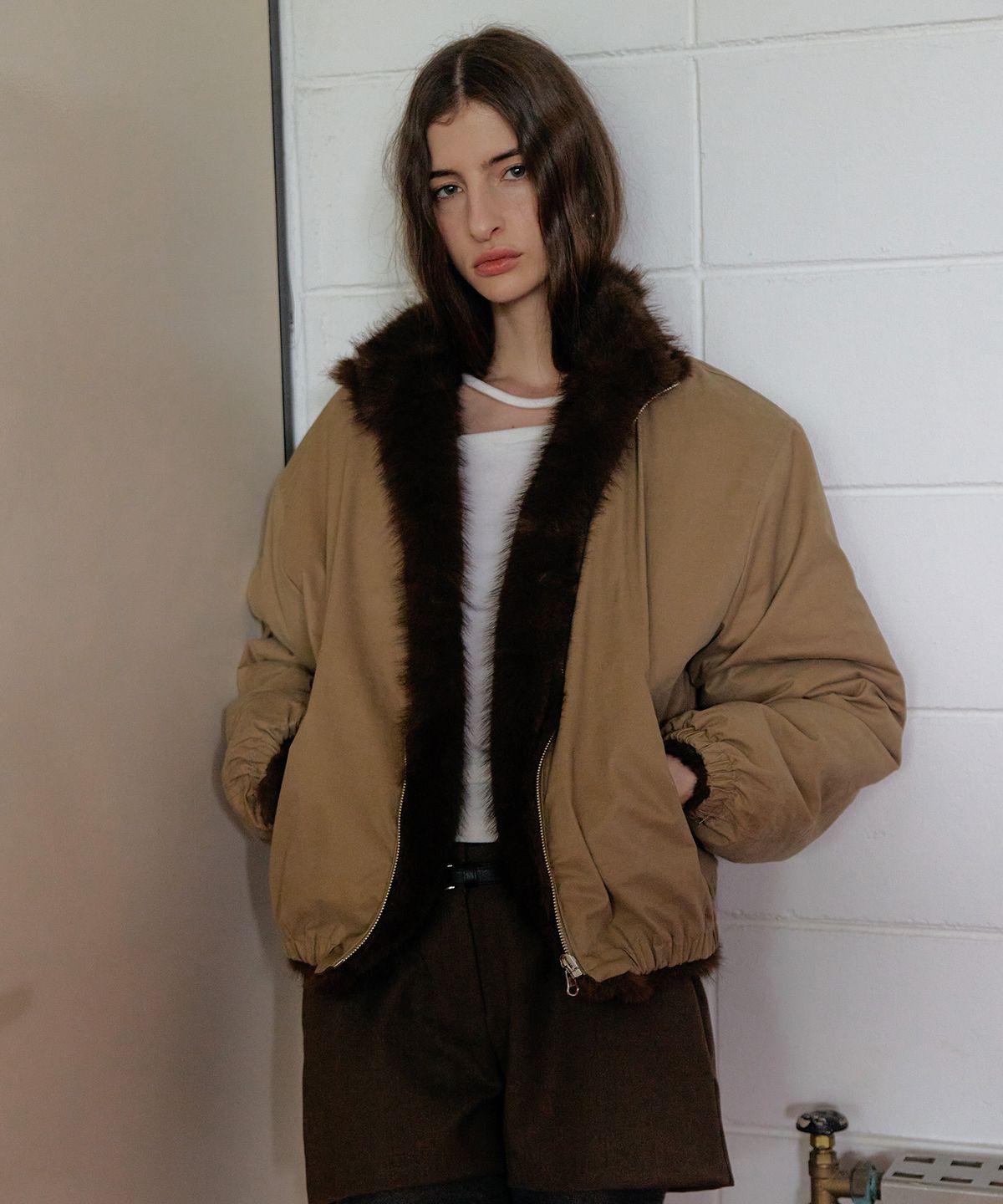 스르비(SELEVER) Mocha Reversible Fur Jacket_2 Color