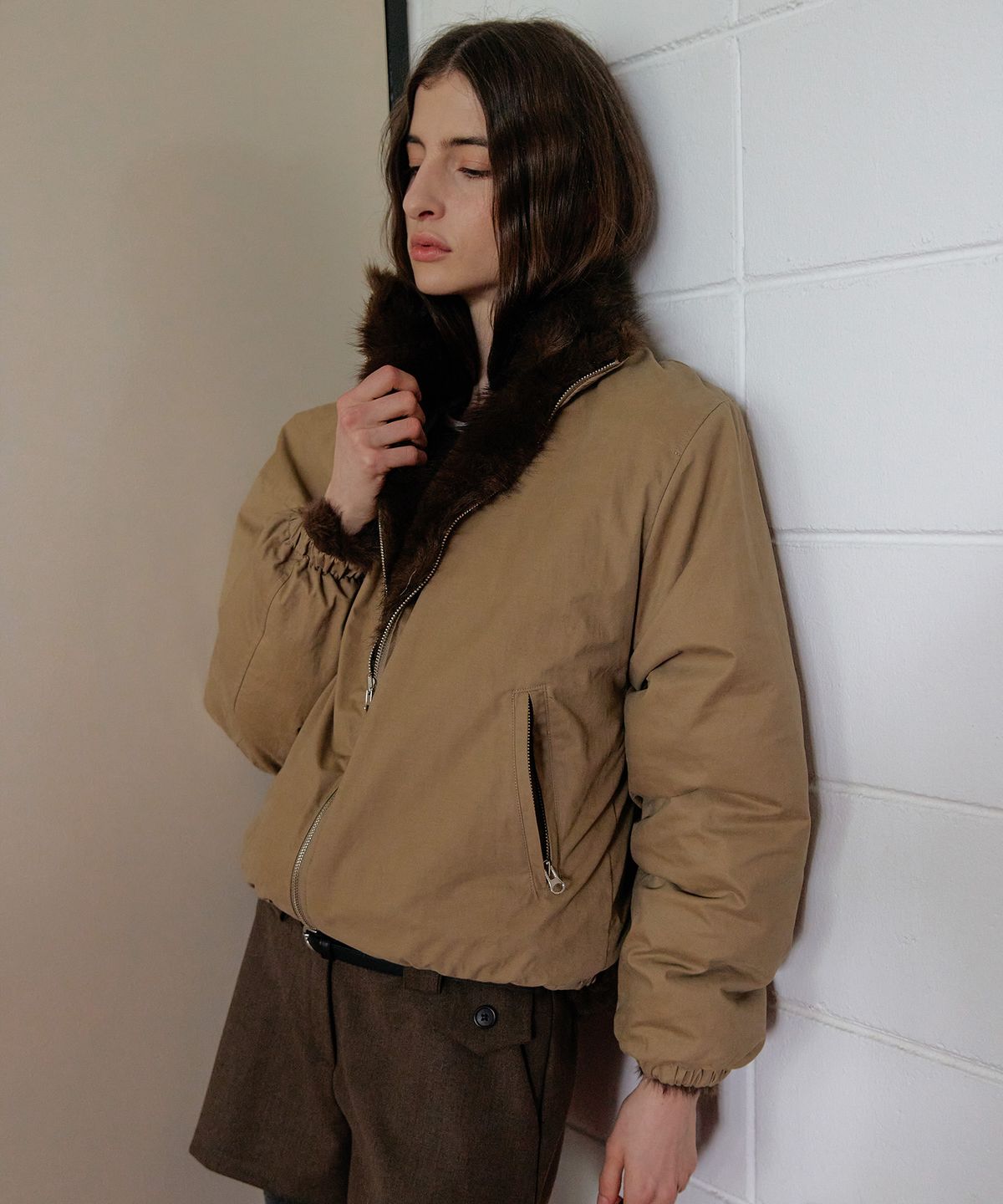 스르비(SELEVER) Mocha Reversible Fur Jacket_2 Color