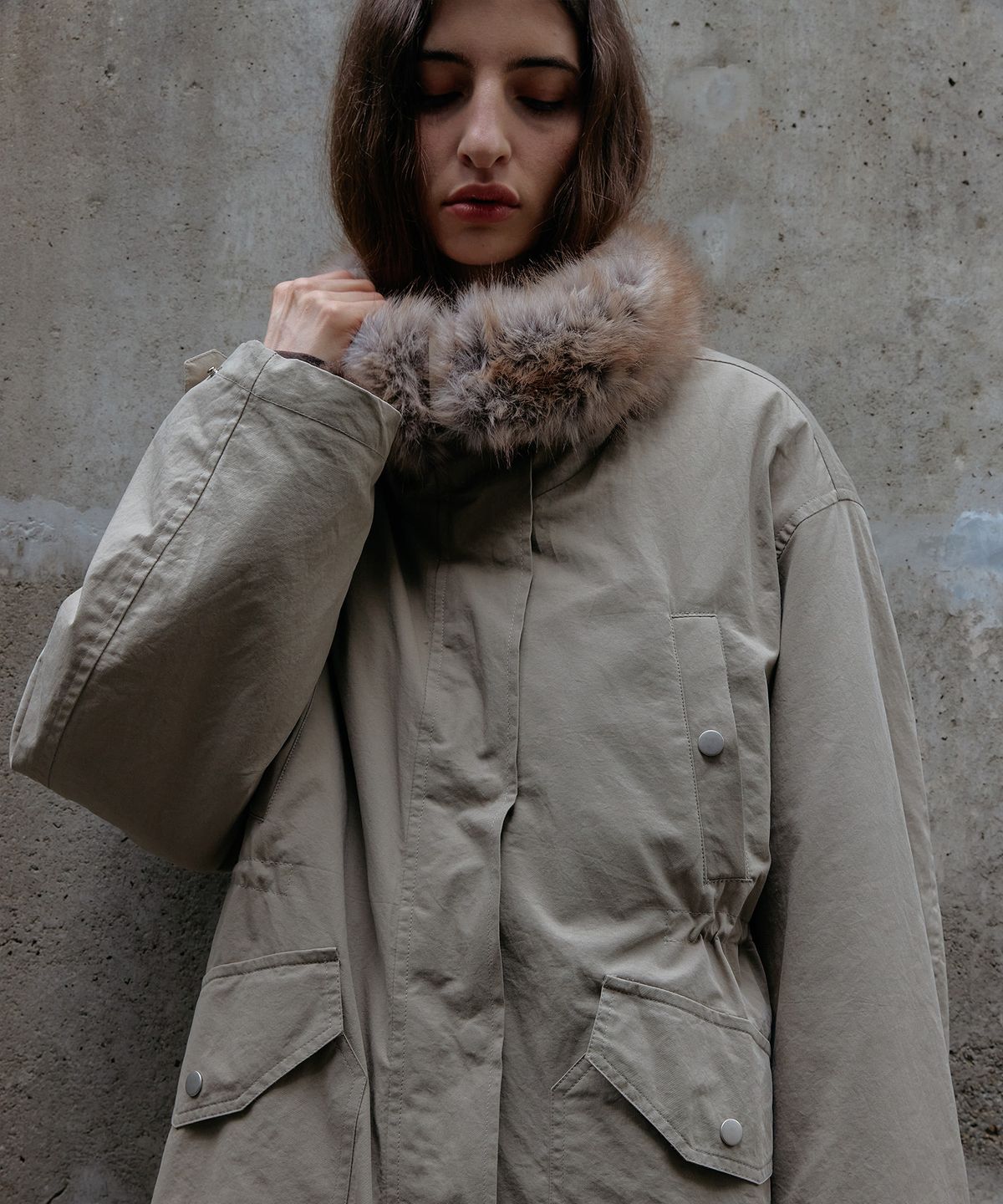 스르비(SELEVER) Shearling Fur Lined Field Jacket_2 Color