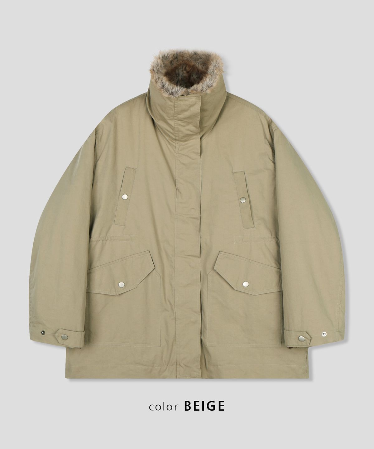 스르비(SELEVER) Shearling Fur Lined Field Jacket_2 Color