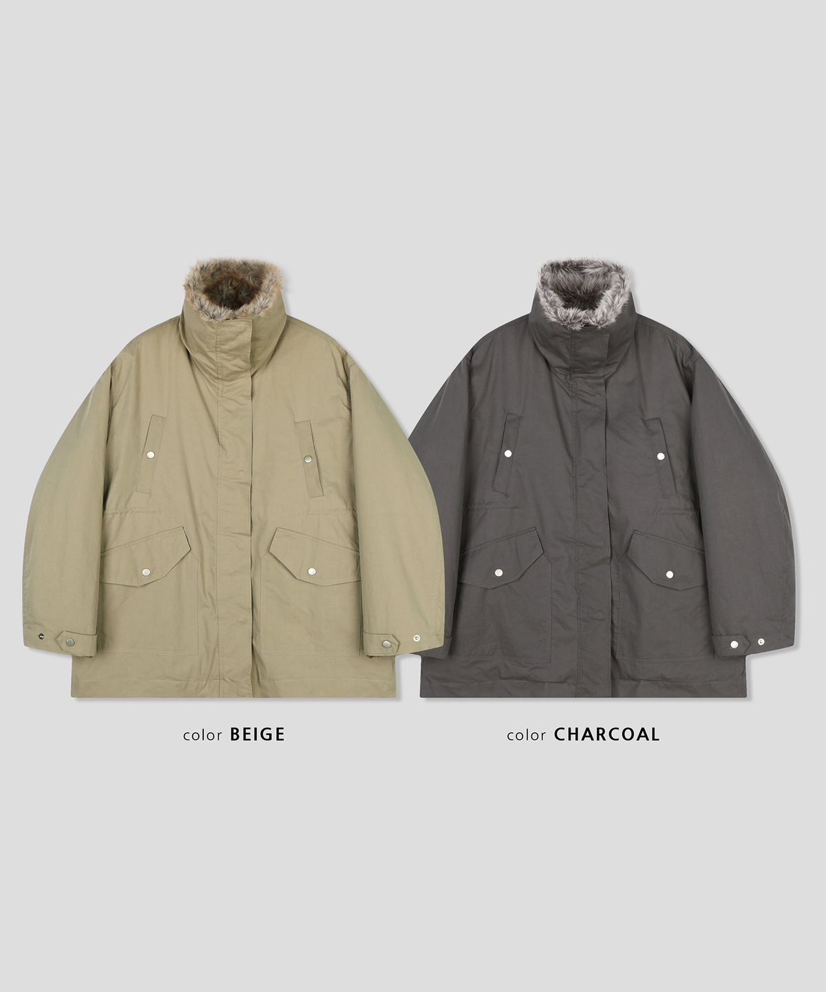 스르비(SELEVER) Shearling Fur Lined Field Jacket_2 Color