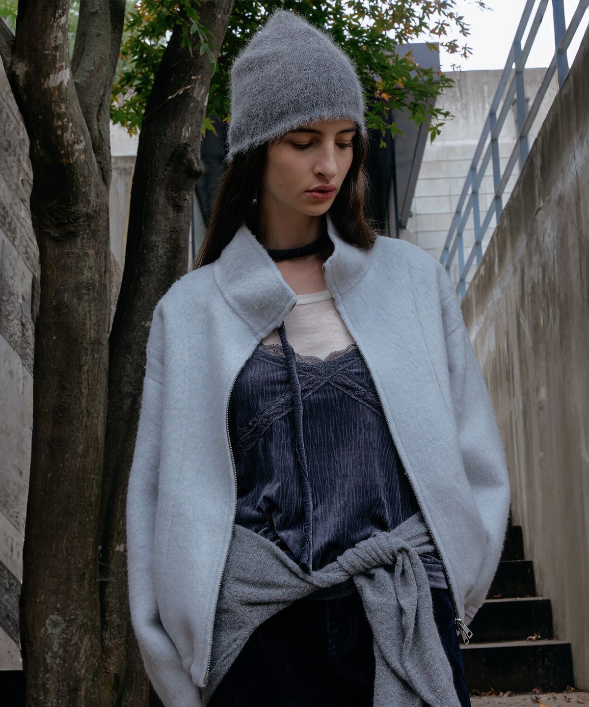 스르비(SELEVER) Alpaca Wool Handmade Blouson_4 Color