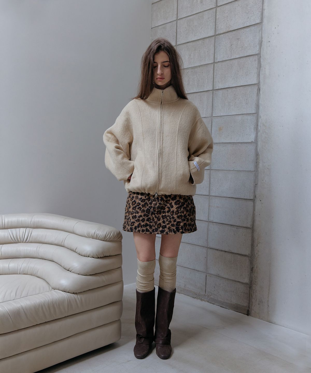 스르비(SELEVER) Alpaca Wool Handmade Blouson_4 Color