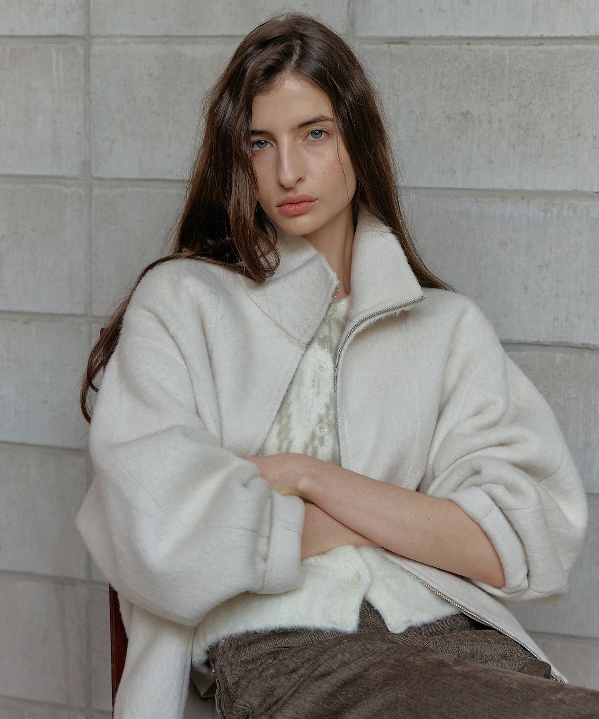 스르비(SELEVER) Alpaca Wool Handmade Blouson_4 Color