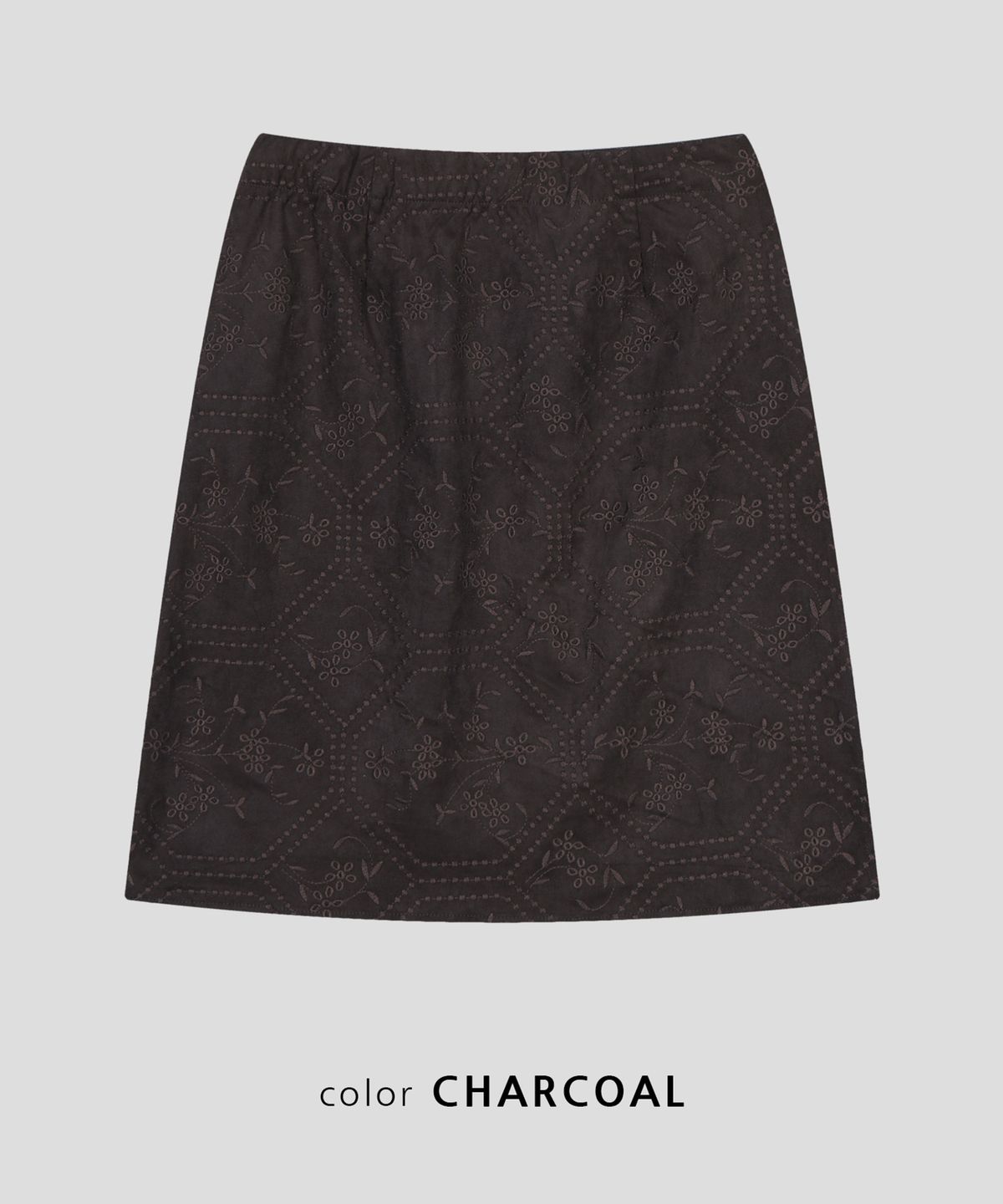 스르비(SELEVER) Letina Embroidered Suede Mesh Wrap Skirt_3 Color