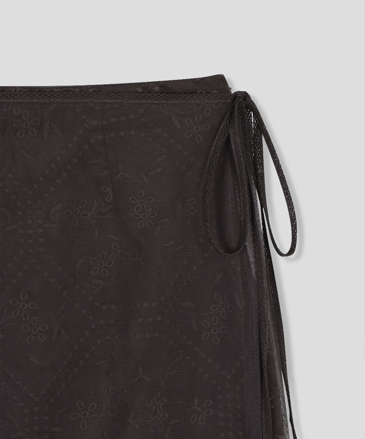 스르비(SELEVER) Letina Embroidered Suede Mesh Wrap Skirt_3 Color