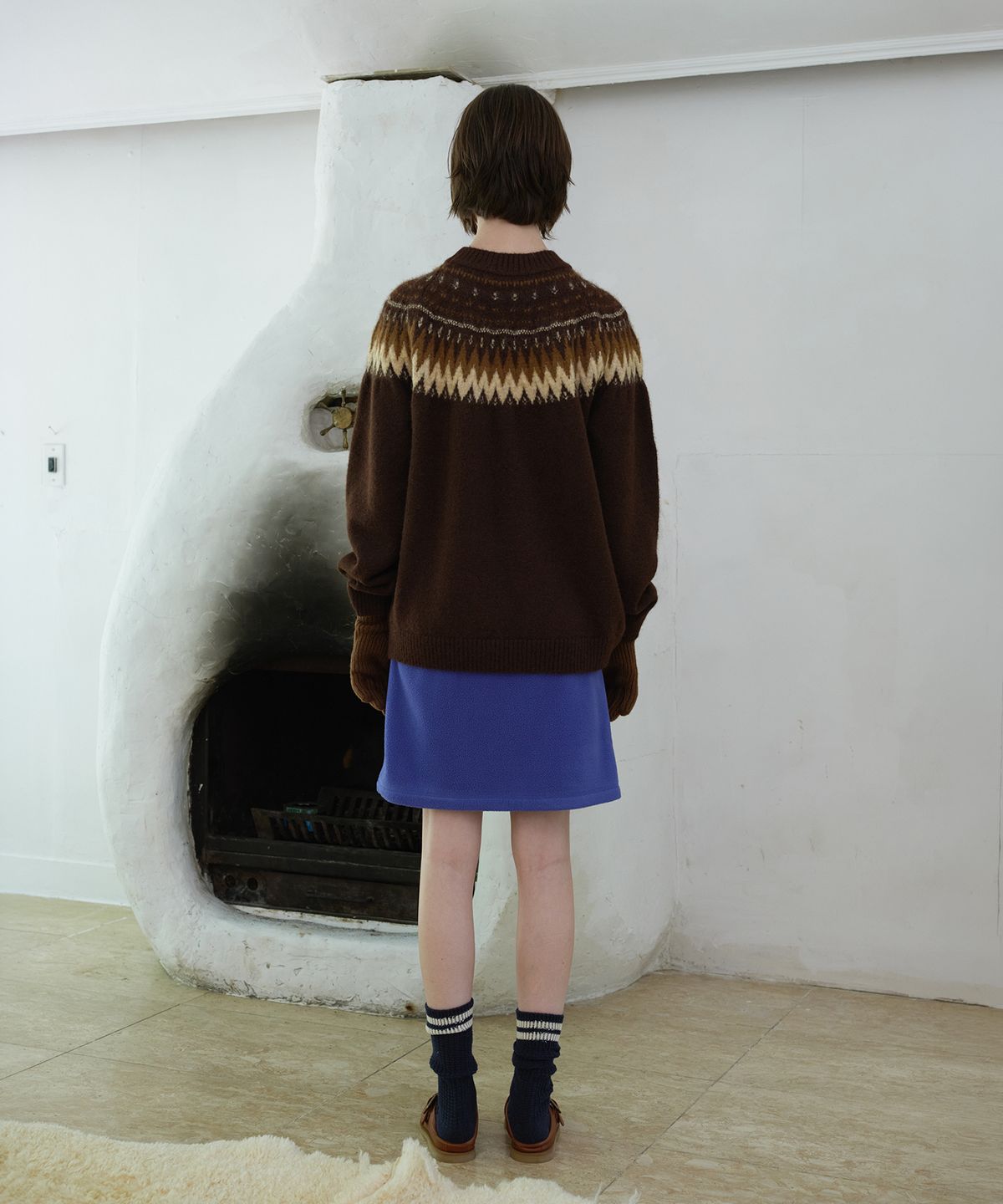 프리터(FRITUR) Arc Fleece Mini Skirt Blue_F263SK10