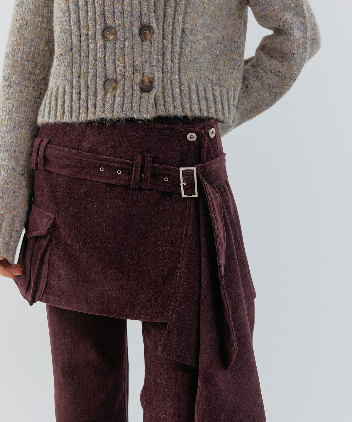 스르비(SELEVER) Marlow Utility Wrap Skirt_2 Color