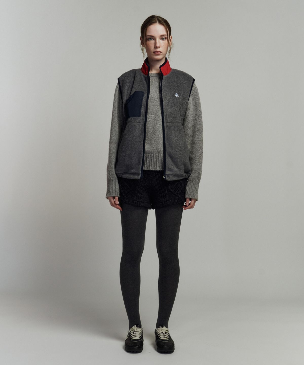 프리터(FRITUR) Round Pocket Fleece Vest Grey_F263VE01