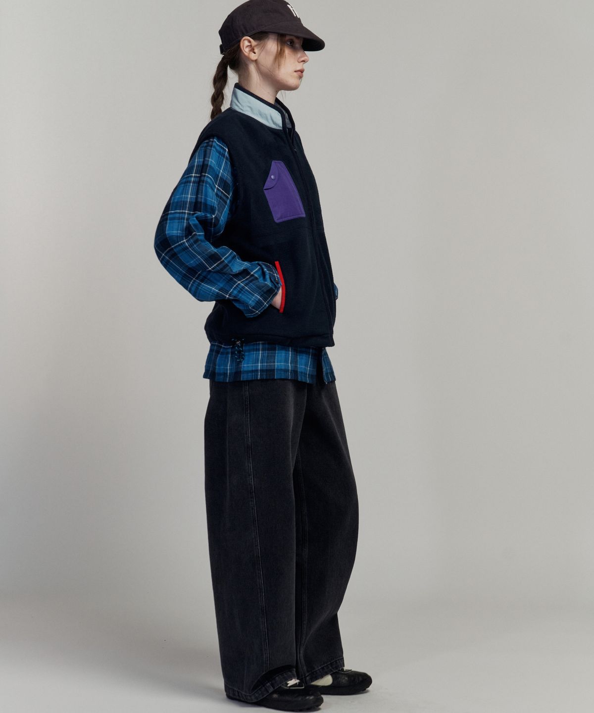프리터(FRITUR) Round Pocket Fleece Vest Navy_F263VE01