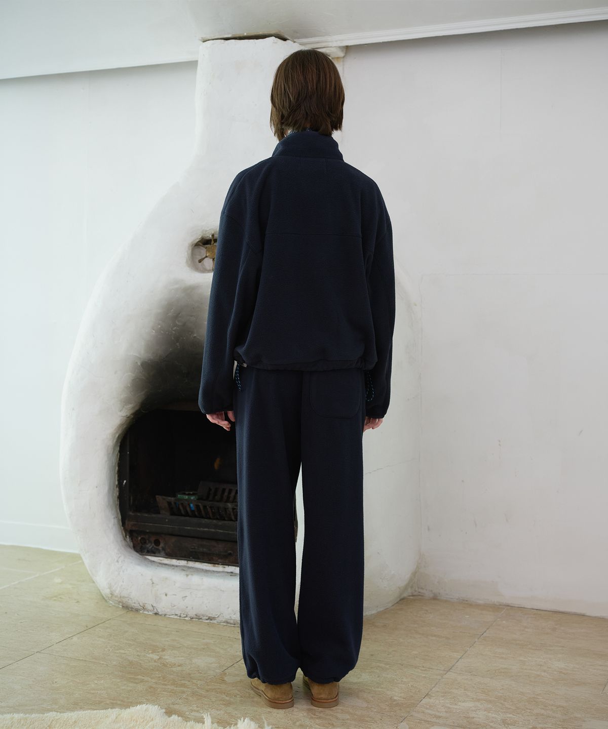 프리터(FRITUR) Round Pocket Fleece Jacket Navy_F263JP01