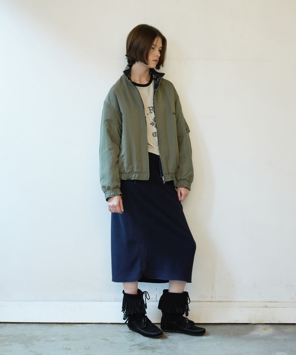 프리터(FRITUR) Reversible Pattern Bomber Jacket Khaki_F263JK23