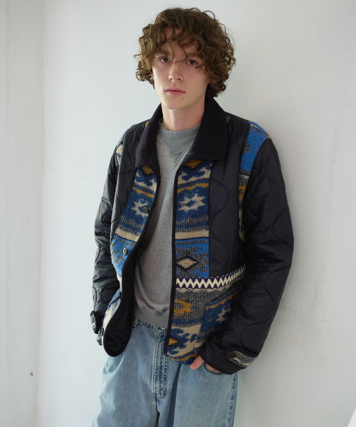 프리터(FRITUR) Nana Patchwork Quilted Jacket Navy_F263JK07