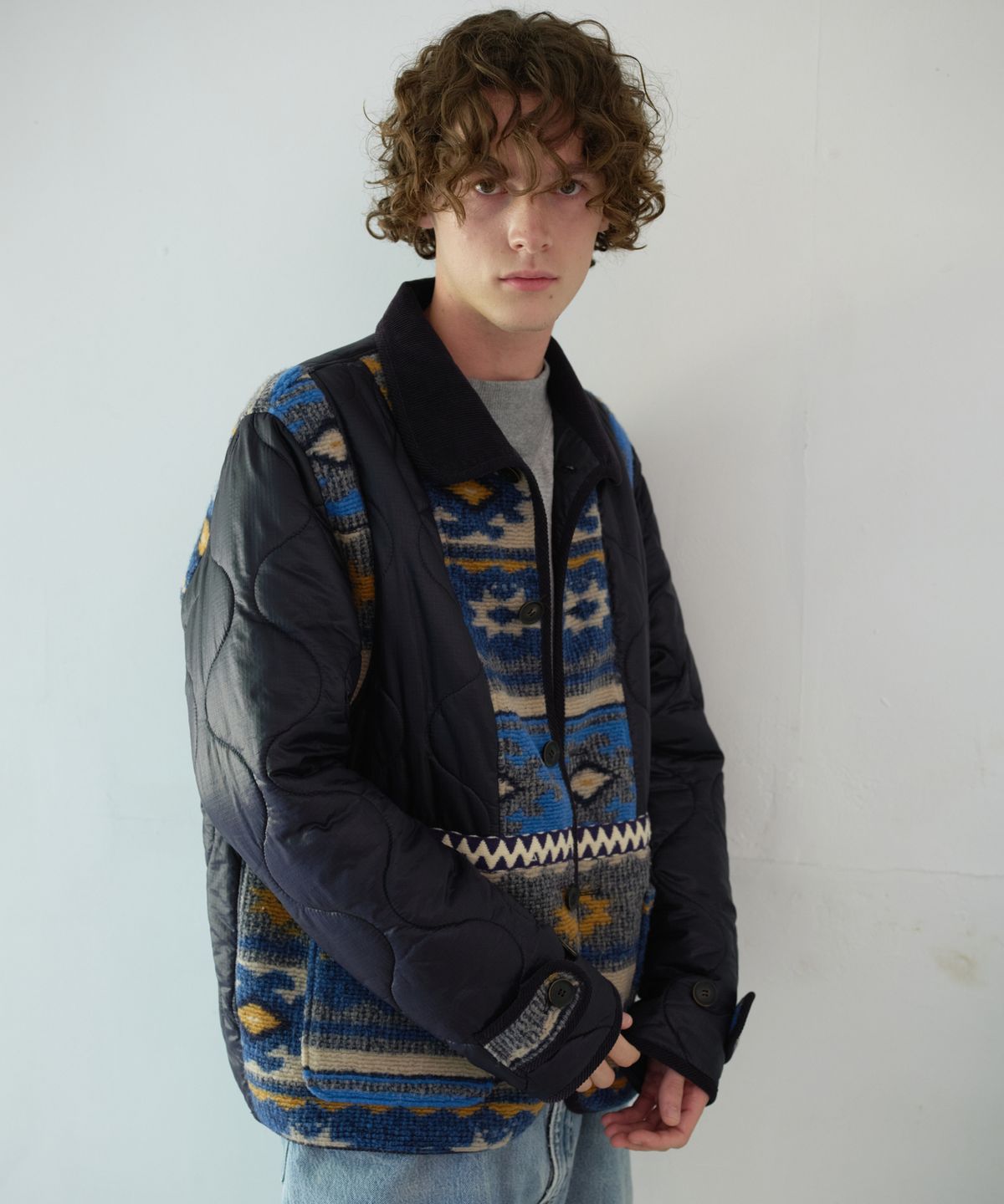 프리터(FRITUR) Nana Patchwork Quilted Jacket Navy_F263JK07