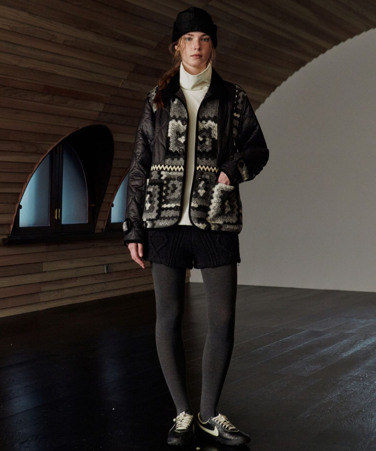 프리터(FRITUR) Patchwork Quilted Jacket Grey_F263JK05