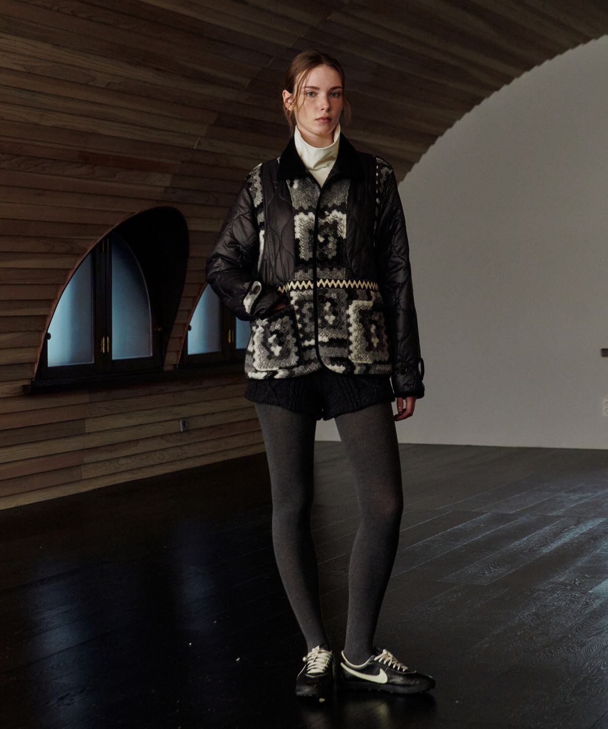 프리터(FRITUR) Patchwork Quilted Jacket Grey_F263JK05
