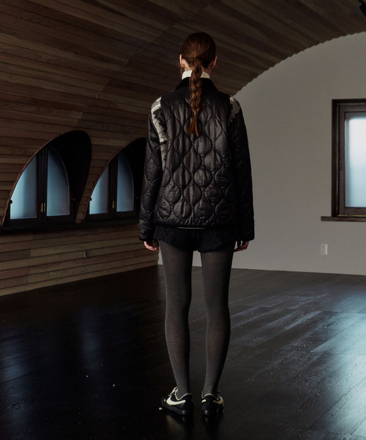 프리터(FRITUR) Patchwork Quilted Jacket Grey_F263JK05