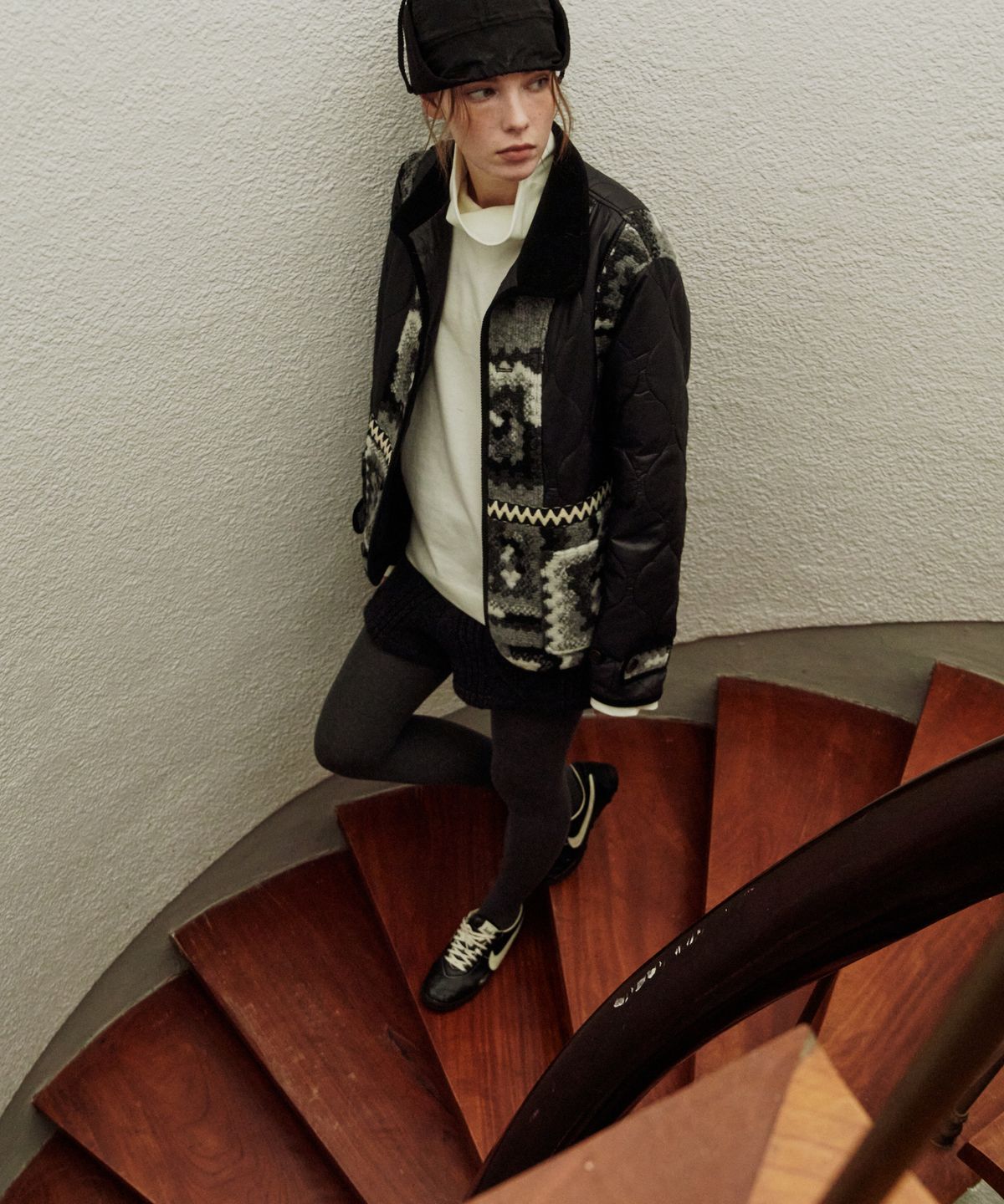 프리터(FRITUR) Patchwork Quilted Jacket Grey_F263JK05