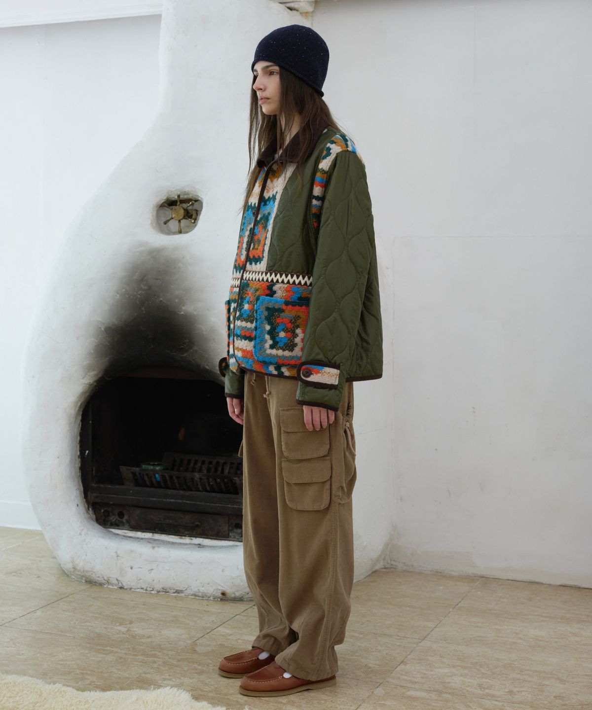 프리터(FRITUR) Patchwork Quilted Jacket Khaki_F263JK05