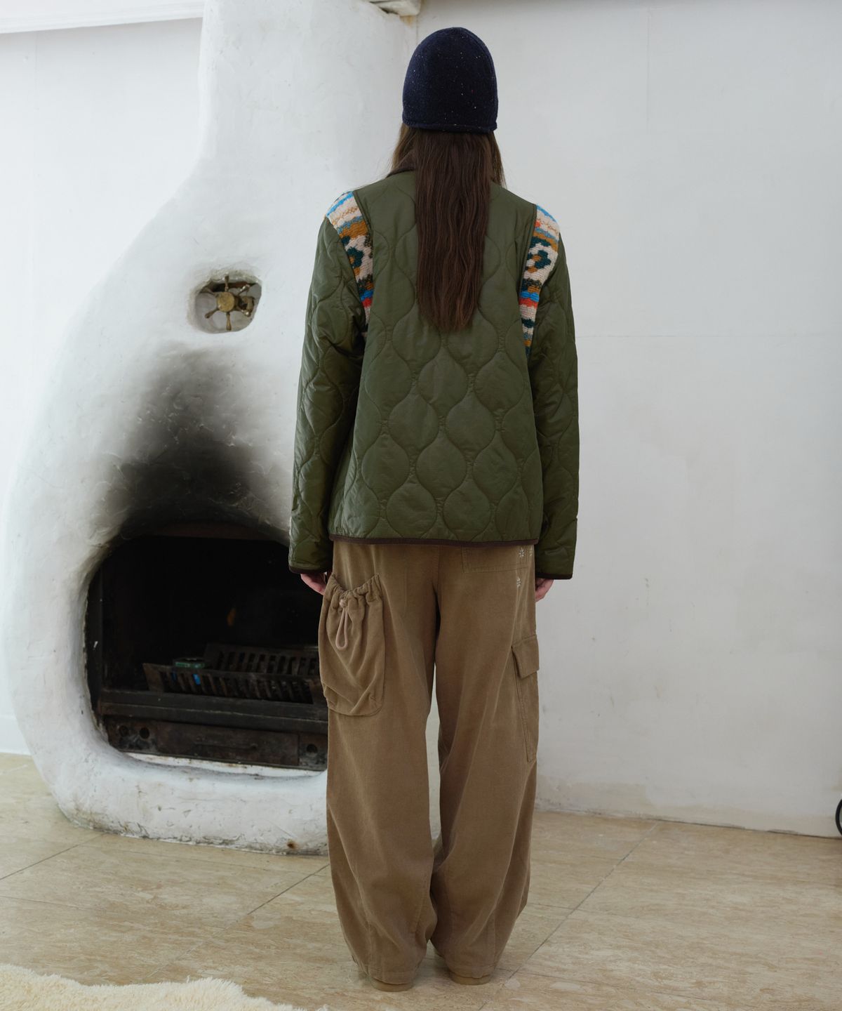 프리터(FRITUR) Patchwork Quilted Jacket Khaki_F263JK05