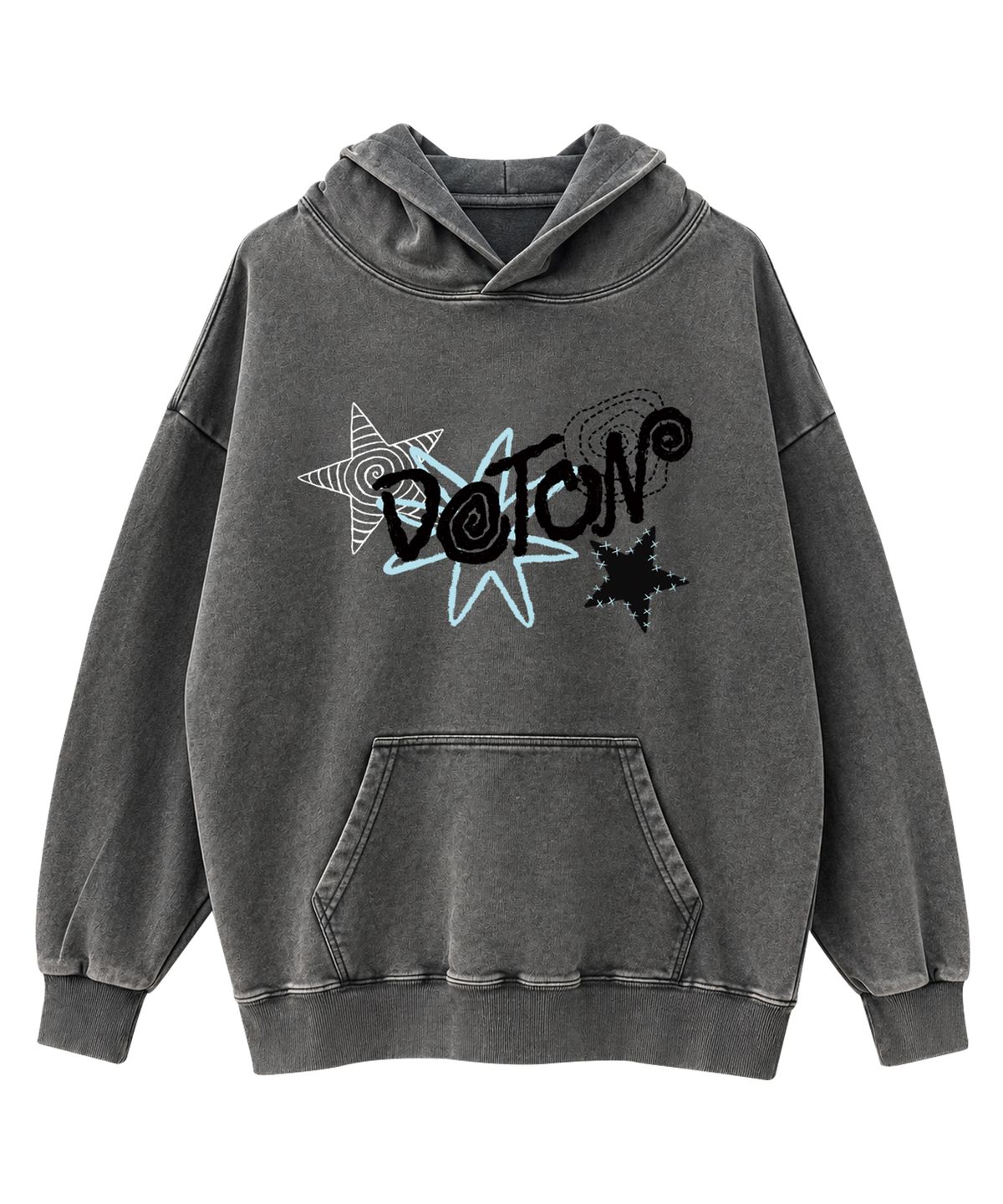 도톤(DOTON) DOODLE STAR ACID HOODIE (Beige)