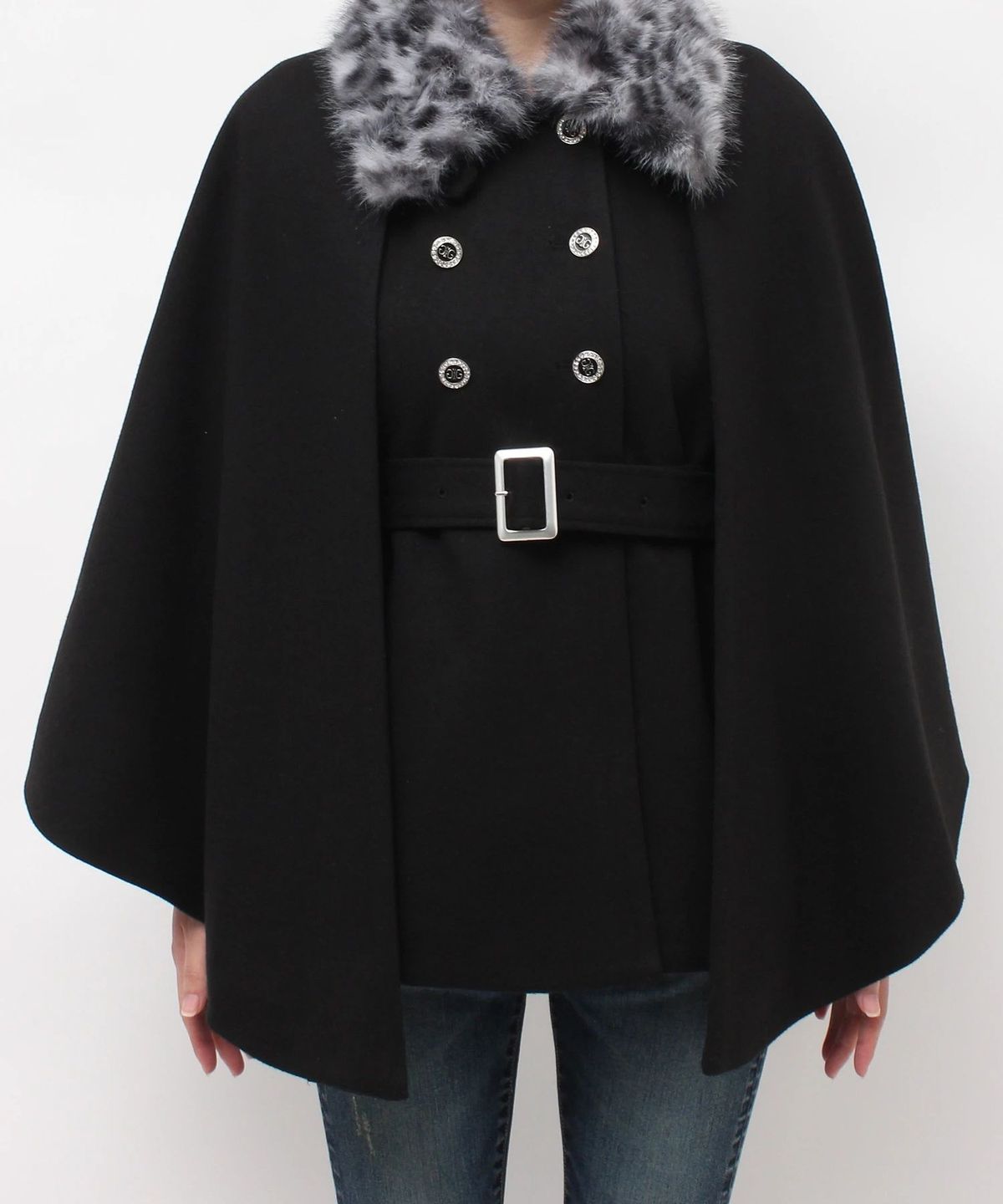 제이다(GYDA) Symmetry GYDA 3way Faux Fur Cape Coat