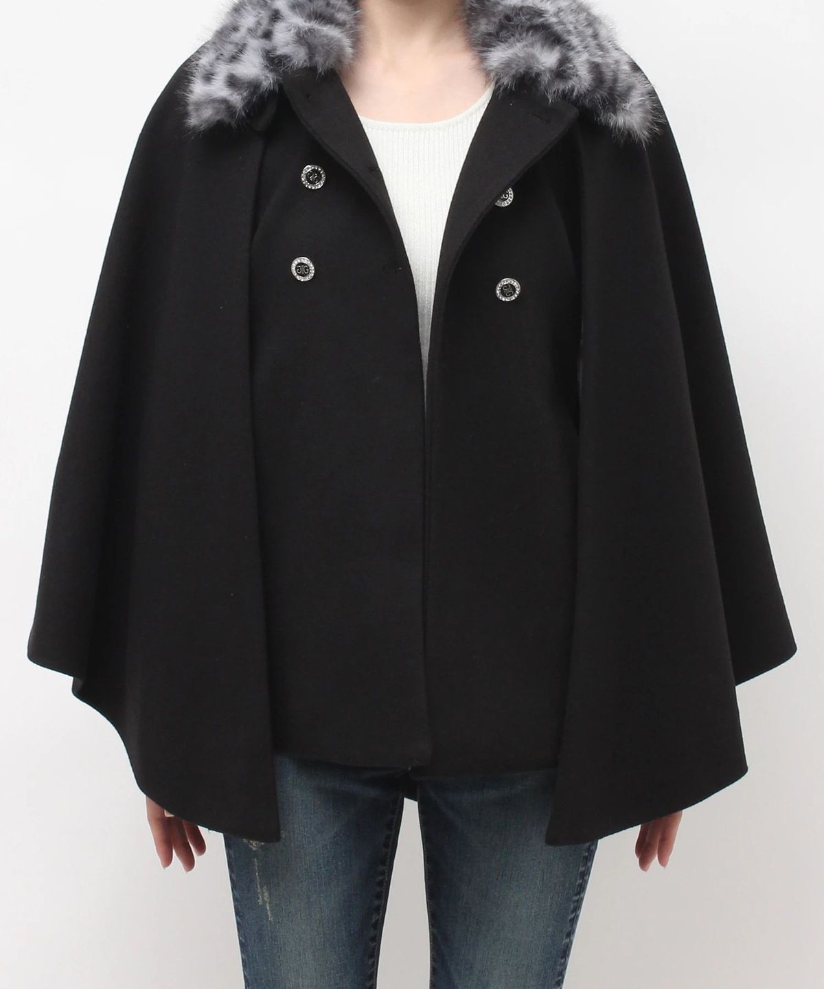 제이다(GYDA) Symmetry GYDA 3way Faux Fur Cape Coat