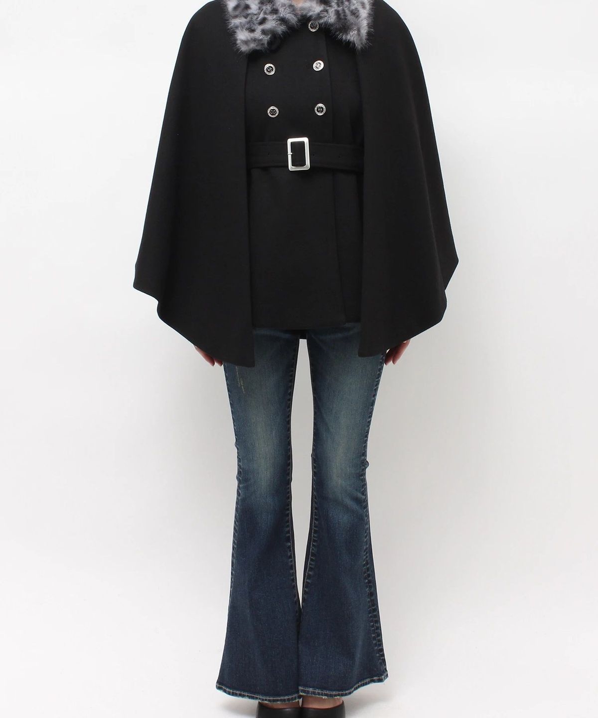 제이다(GYDA) Symmetry GYDA 3way Faux Fur Cape Coat