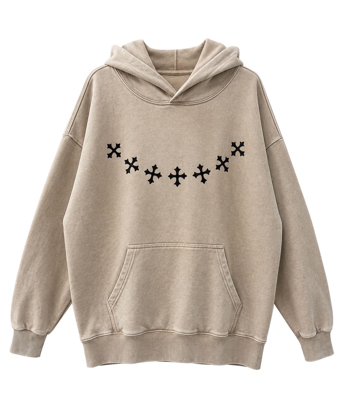 도톤(DOTON) CROSS ARC ACID HOODIE (Khaki)